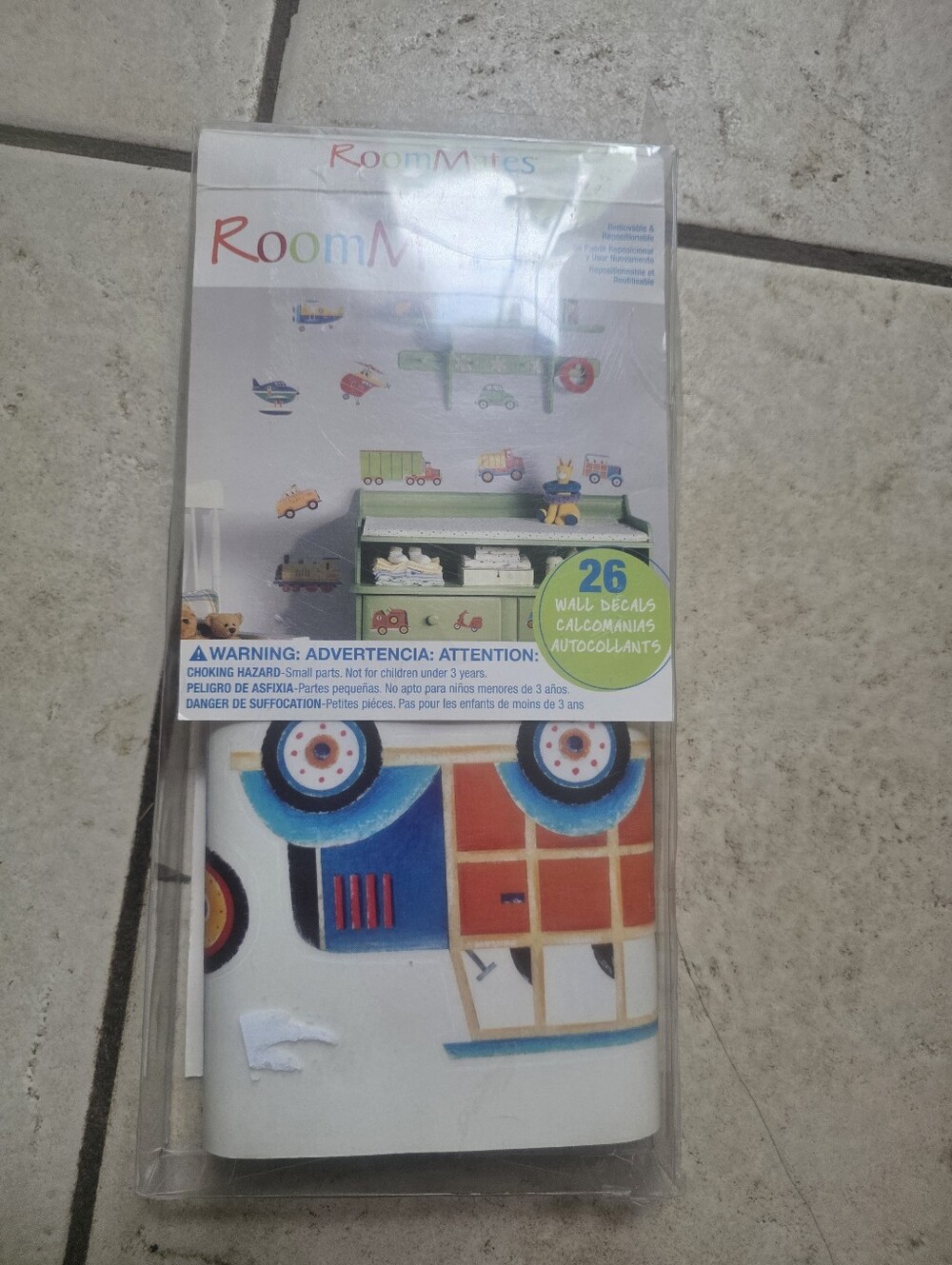 RoomMates Cars Trucks Trains Planes Helicopter Wall Decals 26 None Used Open Box